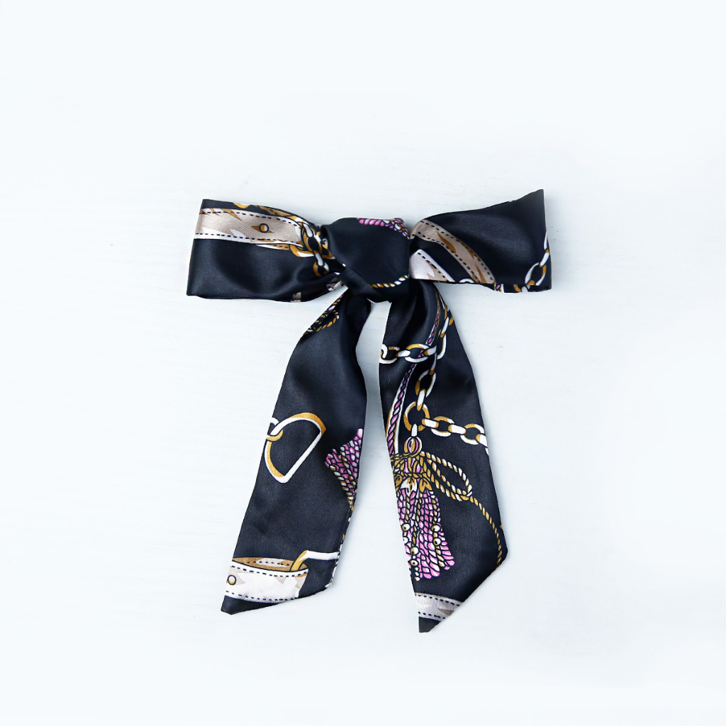Parsimonous พิมพ์ผ้าพันคอผ้าไหมยาวกระเป๋าแฟชั่นผู้หญิง Hairband 85*4 ซม.กระเป๋าผ้าพันคอผ้าพันคอคอหญิ