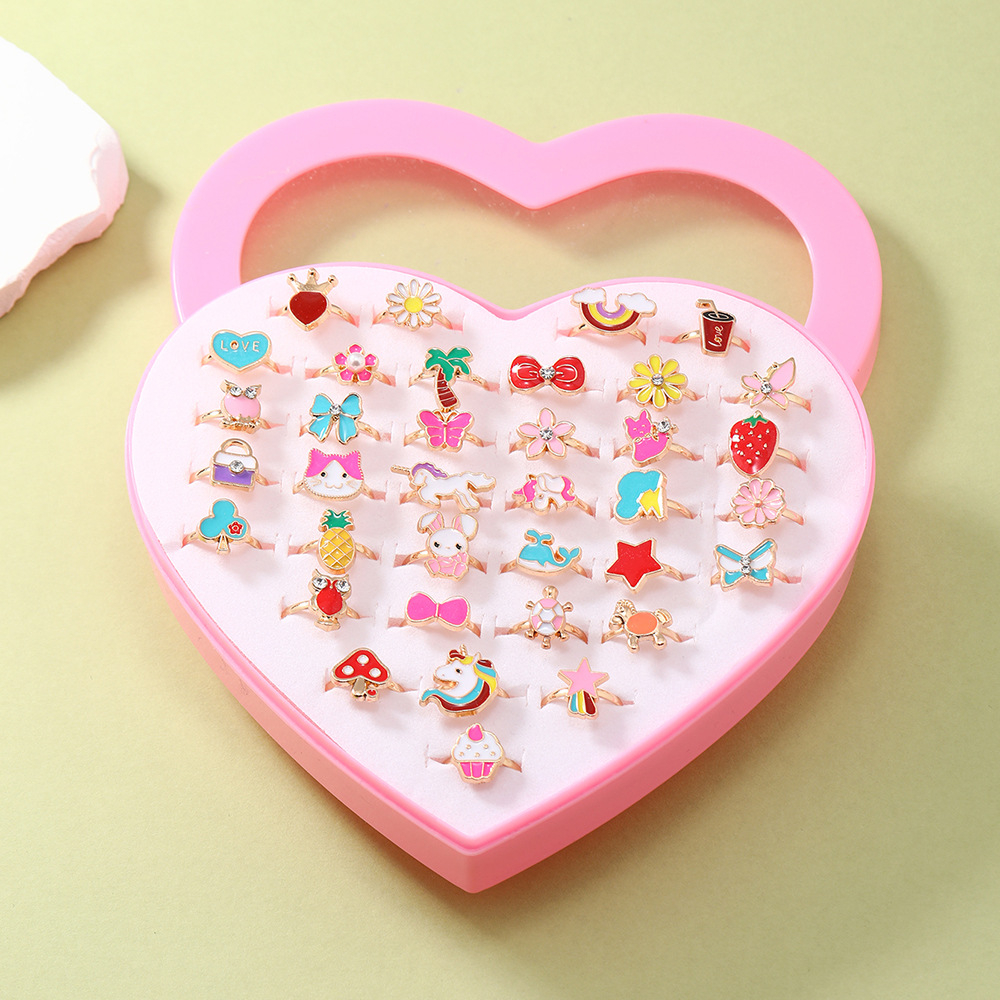 แหวนพลาสติกเรซิ่น ลายการ์ตูนเจ้าหญิง สําหรับเด็กผู้หญิง