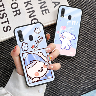 เคสโทรศัพท์มือถือกระจกนิรภัย TPU แบบนิ่ม ขอบแข็ง กันกระแทก สําหรับ Samsung Galaxy A20 Galaxy A30