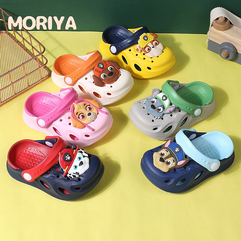 Y0060-Pawsทีมชายรองเท้าสองสีการ์ตูนฤดูร้อนเด็กรองเท้าแตะส้นCoveredรองเท้าชายหาดรองเท้าแตะเท้าเด็ก