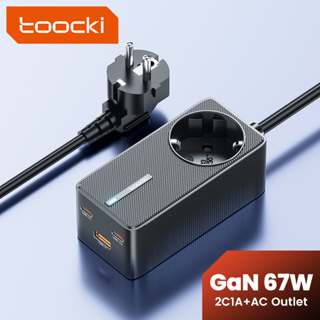 Toocki อะแดปเตอร์ชาร์จ 67W Gan 4 พอร์ต PD3.1 QC4.0 ชาร์จเร็ว