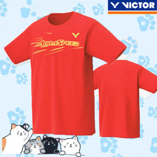 Victor 2023 ใหม่ เสื้อแบดมินตัน ผู้ชายและผู้หญิง ฤดูร้อน เสื้อปิงปอง แขนสั้น แห้งเร็ว แข่งขันกีฬา เสื้อยืด เสื้อปิงปอง เสื้อทัวร์นมาเน็ต