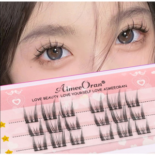 Aimeeoran ขนตาปลอม ขนมิงค์ นิ่ม ดูเป็นธรรมชาติ 3D สีใส สําหรับแต่งหน้า 1 ชุด