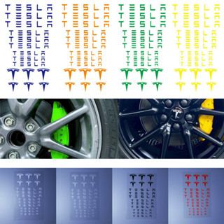 สติกเกอร์โลโก้ Tesla Caliper กันน้ํา ทนความร้อน หลายสี สําหรับตกแต่ง Tesla Model 3 Y X S