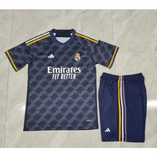 เสื้อกีฬาแขนสั้น ลายทีม Real Madrid 23 24 + กางเกงขาสั้น ไซซ์ 16 -2XL