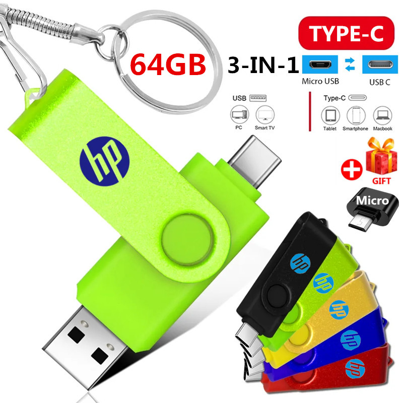 แบบพกพาประเภท C 128g คีย ์ ความเร ็ วสูง USB แฟลชไดรฟ ์ OTG ไดรฟ ์ ปากกา 64G USB Stick Pendrive แฟลช