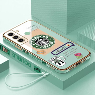 เคสโทรศัพท์มือถือ ลายการ์ตูน Starbucks พร้อมสายคล้อง สําหรับ Samsung S21 Samsung S21 fe Samsung S21 PLUS Samsung S21 Ultra Samsung S22 Samsung S22 Ultra Samsung S22 PLUS