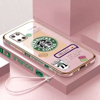 เคสโทรศัพท์มือถือ ลายการ์ตูน Starbucks พร้อมสายคล้อง สําหรับ Samsung note20 Samsung note20Ultra Samsung note10 Samsung note10Pro