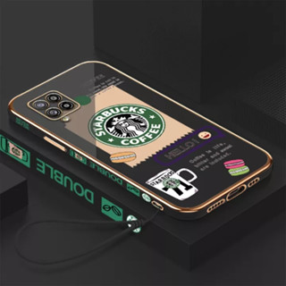 เคสโทรศัพท์มือถือ ลายการ์ตูน Starbucks พร้อมสายคล้อง สําหรับ Samsung J2prime G530 J4plus J6prime J6plus J7prime J7 J7 2017 j730 J4prime