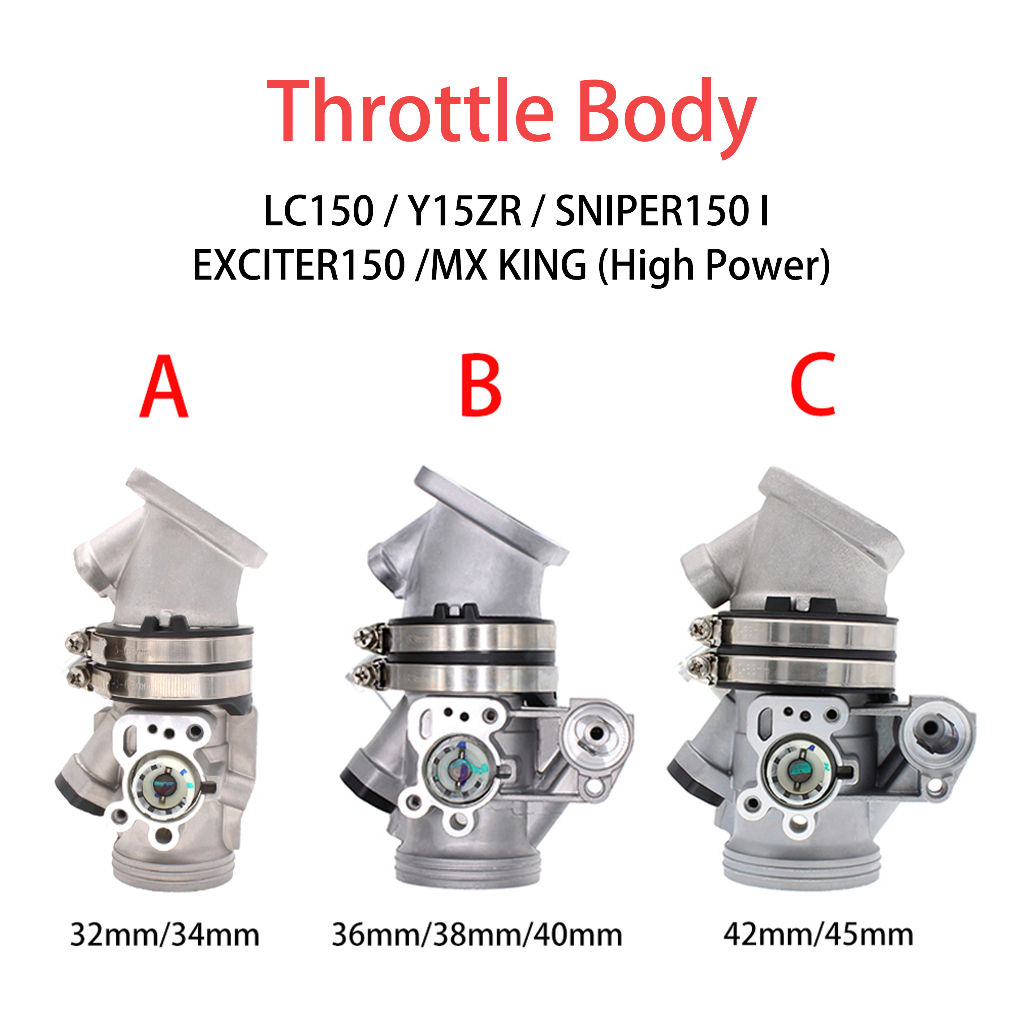 เรือนลิ้นเร่ง เรือนลิ้นเร่งเเต่ง ตัวคันเร่งพลังสูง LC150 Y15 y15zr SNIPER150 I EXCITER150 Jupiter MX King Mslaz R15 33 มม. 34 มม. 36 มม. 38 มม. 40 มม. 42 มม. 45 มม. มือปืน150 เรือนลิ้นเร่งexciter