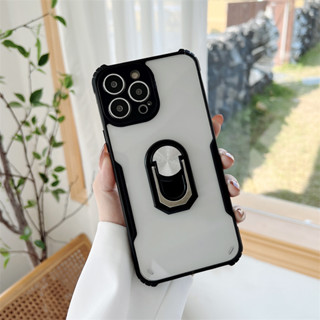 เคสโทรศัพท์มือถืออะคริลิคใส พร้อมแหวนนิ้ว และตัวยึด สําหรับ Infinix Note 7 8 Lite 8i 10 11 12 Pro 11s G96 Vip 4g 5g