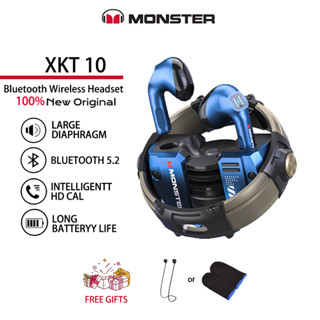 Monster XKT10 ของแท้ 100% ชุดหูฟังซับวูฟเฟอร์บลูทูธไร้สาย BT5.2 HIFI เสียงเซอร์ราวด์ สแตนด์บายนาน สําหรับเล่นเกม และกีฬา