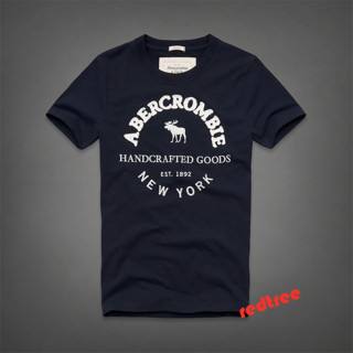 เสื้อยืดแขนสั้น ปักลาย Abercrombie &amp; Fitch สําหรับผู้ชาย