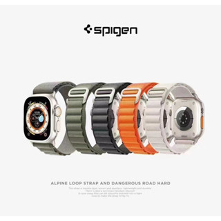 Spigen สายนาฬิกาข้อมือไนล่อน สําหรับ iWatch Ultra 49 มม. Series 8 SE2 7 6 SE 5 4 3 2 1 42 44 45 มม.