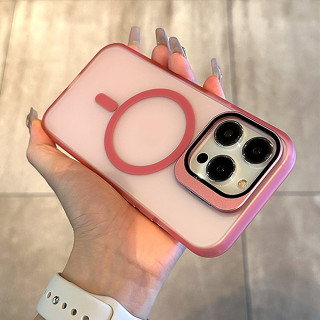 【Bracket/Lens film/Matte Acrylic hard case/Pink】เคส compatible for iPhone 13 14 pro max case