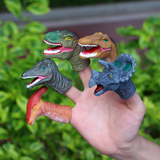 5 ชิ้น หุ่นไดโนเสาร์นิ้ว ของเล่นบทบาทการต่อสู้ เล่นของเล่น Velociraptor มินิ มือ สัตว์ โมเดลตุ๊กตา ยางนุ่ม ถุงมือ ของขวัญสําหรับเด็กผู้ชาย