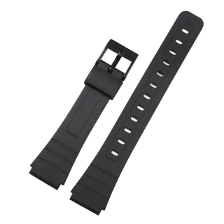 สายนาฬิกาสําหรับ Casio F91W A168 A158 AE1200 สายเรซินพร้อมหมุดสีดํา