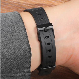 สายนาฬิกาสําหรับ Casio F91W A168 A158 AE1200 สายเรซินพร้อมหมุดสีดํา