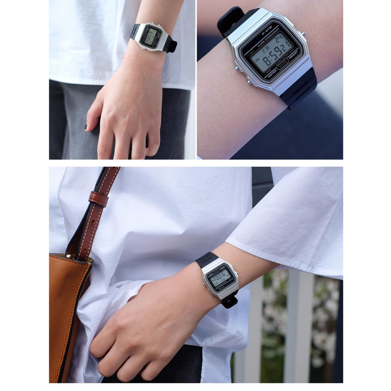 สายนาฬิกาสําหรับ Casio F-91W-1 F91WM F-84W F-94W A168w A158 AE-1200 1300 สีดํา สายพลาสติกเรซิ่นพร้อมพิน ราคา ถูกที่สุด ดีลบีเคเค แกลเลอรีภาพที่ 8