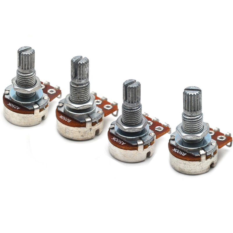 10 ชิ้นกีตาร์ไฟฟ้า 18 มิลลิเมตรแยกเพลา Linear Taper Potentiometer Volume Tone Guitarra หม้อ A250 K/B250 K/A500 K/B500K