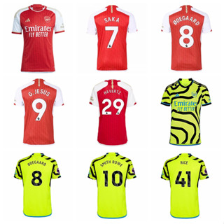 เสื้อกีฬาแขนสั้น ลายทีมชาติฟุตบอล Arsenal Home Away Saka Jesus Odegaard Smith Rowe Martinelli Rice Havertz ปี 2023-24