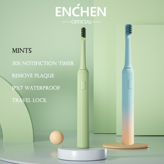 Enchen MINT5 แปรงสีฟันไฟฟ้าโซนิค พอร์ต Type C กันน้ํา IPX7 ล้างทําความสะอาดได้ สําหรับผู้ใหญ่ คู่รัก