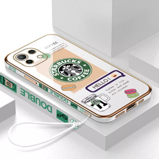 เคสโทรศัพท์มือถือ ลายการ์ตูน Starbucks พร้อมสายคล้อง สําหรับ Xiaomi 12 Xiaomi 12lite Xiaomi 11T Xiaomi 11TPRO Xiaomi Mix4 Xiaomi CIVI