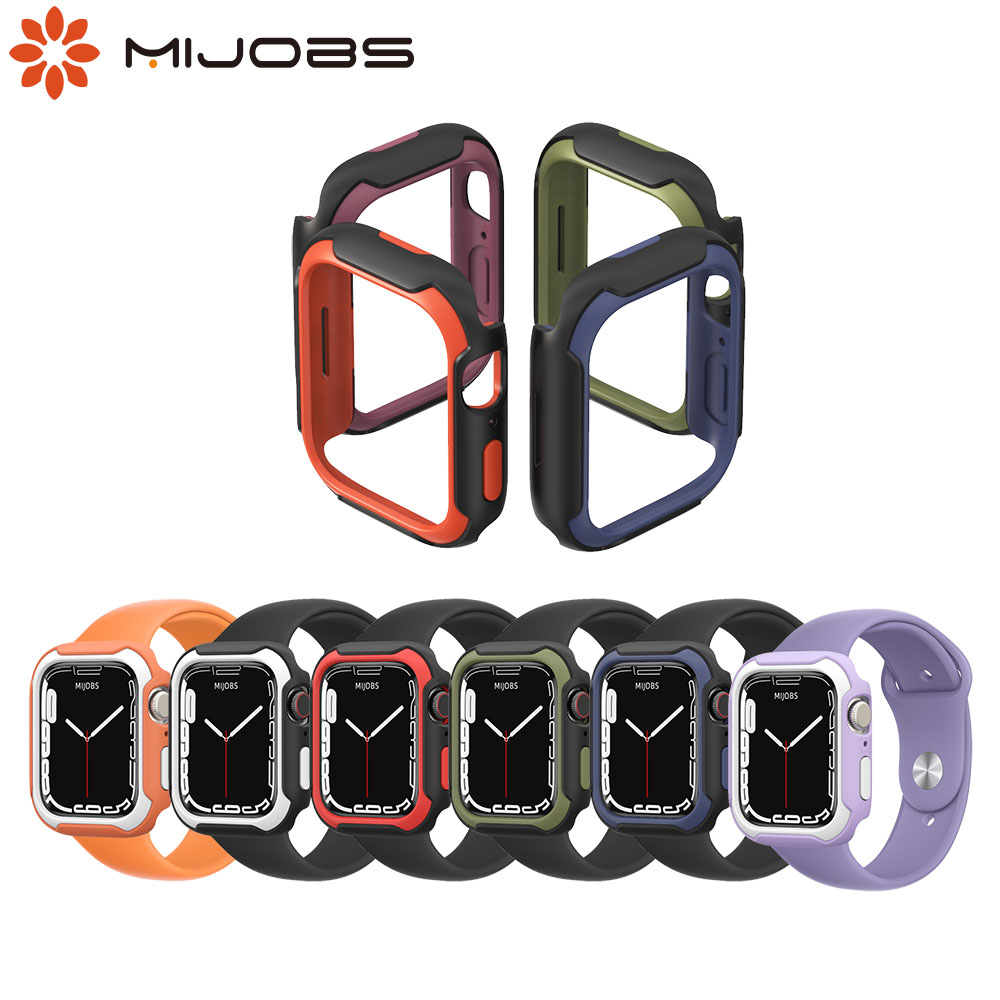 Mijobs เคสนาฬิกาข้อมือ TPU กันกระแทก แบบเปลี่ยน สําหรับ Apple Watch 8 7 6 5 4 SE Iwatch Series 40 41 44 45 มม.