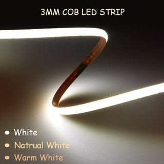 แถบไฟ LED 400 ดวง RA90 FOB COB ขนาด 3 มม. ยืดหยุ่น สีขาวอบอุ่น คุณภาพสูง สําหรับตกแต่งบ้าน เทศกาลคริสต์มาส DC12V 24V