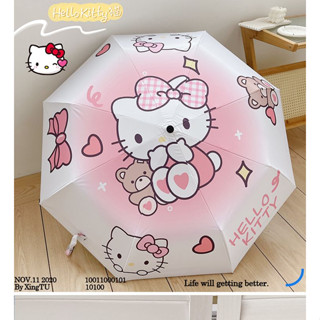 SANRIO ร่มพลังงานแสงอาทิตย์ ลายการ์ตูน Hello Kitty สไตล์ญี่ปุ่น สําหรับเด็กผู้หญิง นักเรียนอนุบาล