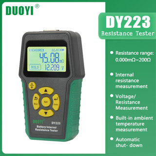 DUOYI DY223 เครื่องทดสอบความต้านทานแบตเตอรี่ภายในรถยนต์ สําหรับยานพาหนะพลังงานใหม่ รถจักรยานยนต์ ตัวต้านทาน และฟังก์ชั่นเปรียบเทียบแรงดันไฟฟ้า