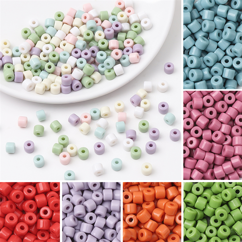 ลูกปัดอะคริลิค ทรงกระบอก ขนาด 6 มม. หลากสี สําหรับทําเครื่องประดับ สร้อยคอ สร้อยข้อมือ แฮนด์เมด DIY - รูปที่ 4