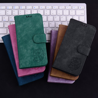 เคสโทรศัพท์มือถือหนัง PU นิ่ม ฝาพับ ลายเสือนูน พร้อมช่องใส่บัตร สําหรับ Xiaomi Poco F5 Pro X5 Pro Xiaomi 13 Lite 13 Pro 12T Pro