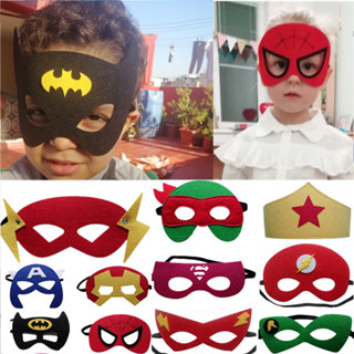 หน้ากากคอสเพลย์ Superhero Felt Mask Spider-Man Hulk Eye สําหรับเด็ก เหมาะกับปาร์ตี้ฮาโลวีน