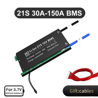 พอร์ตเดียวกัน 21S 72V BMS 18650 Li-ion NMC พร้อม NTC 30A 40A 50A 60A 80A 100A 120A 150A BMS พร้อมสมดุล