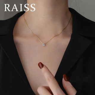 RAISS โชคเกอร์ สร้อยเพชร หรูหรา แบบเรียบๆ สําหรับผู้หญิง