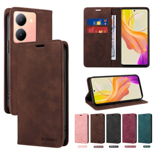 เคสหนัง ฝาพับแม่เหล็ก พร้อมช่องใส่บัตร สําหรับ Vivo Y36 Y78 Y78+ Y35+ 5G