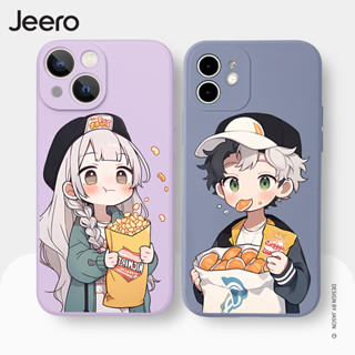 Jeero เคสคู่ เคสไอโฟน คู่รัก กันกระแทกซิลิโคนนุ่มการ์ตูนน่ารักตลก เคสโทรศัพท์ Compatible for iPhone 15 14 13 12 11 Pro Max SE 2020 X XR XS 8 7 6 6S Plus พลัส HFE2664