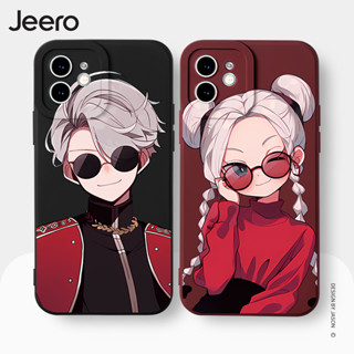 Jeero เคสคู่ เคสไอโฟน คู่รัก กันกระแทกซิลิโคนนุ่มน่ารักตลก เคสโทรศัพท์ Compatible for iPhone 15 14 13 12 11 Pro Max SE 2020 X XR XS 8 7 6 6S Plus พลัส HFE2654