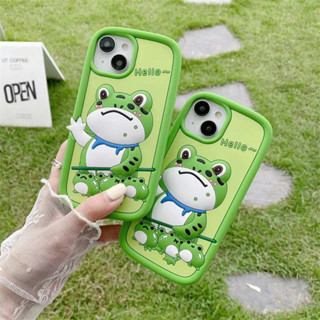 เคสซิลิโคนนิ่ม ลายกบน่ารัก กันกระแทก สําหรับ iPhone 14 11 12 13 Pro Max X XS 8 7Plus