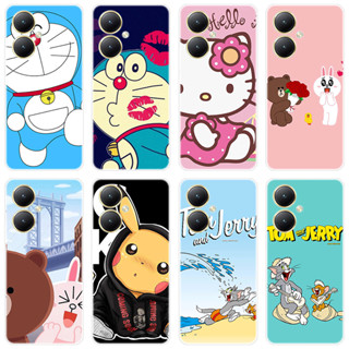 เคส Vivo Y27 4G พิมพ์ลายการ์ตูนน่ารักแบบด้านหลังเคส Vivo Y27 Y 27 4G Soft Silicone TPU Case