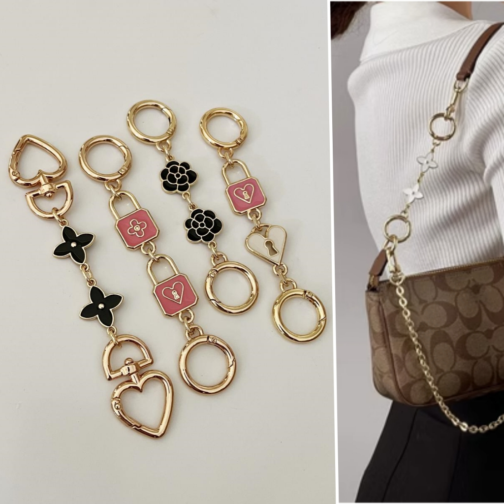 สายกระเป๋า สายโซ่คล้องกระเป๋า ประดับไข่มุก สําหรับตกแต่งใต้วงแขน DIY สายคล้องกระเป๋า