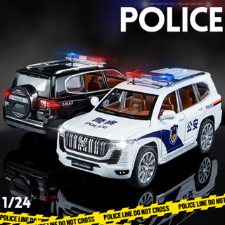 1/24 Toyota Prado Police diecast car jinlifang โลหะผสมสังกะสี รถของเล่น เบาและเสียง ของขวัญวันเกิด สําหรับเด็ก คอลเลกชัน ของเล่น ดึงกลับ ของเล่นสําหรับเด็กผู้ชาย