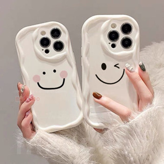 Airbag Anti-fall Casing infinix Hot 30 Play 30i 20 20i 4G Note 30 5G 12 G96 11 10 Play 9 Pro 8 Lite Smart 7 6 Plus 5 2020 2021 2023 Cute Cream Edge White Simple blink Smiley Fine Hole Lens protection Phone Back Case Cover NY 35