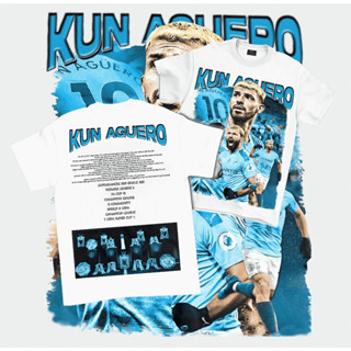 เสื้อยืดสีส้ม ผ้าคอตตอนเนื้อนุ่ม ใส่สบาย พร้อมส่ง Kun Aguero Bootleg T-shirt