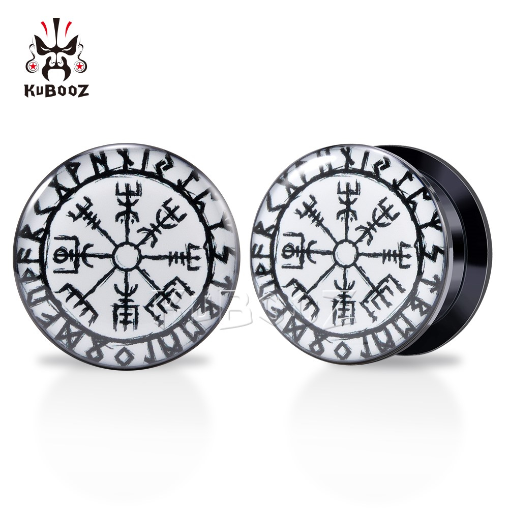 Kubooz จิวเจาะร่างกาย ต่างหู อะคริลิค ทรงกลม ลายลึกลับ 2 ชิ้น