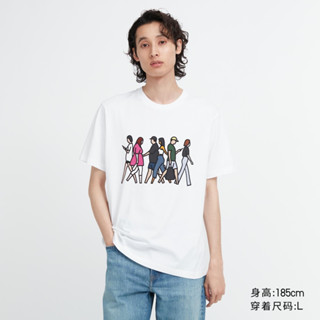 Uniqlo เสื้อยืดแขนสั้น พิมพ์ลาย Julian Opie สําหรับผู้ชาย และผู้หญิง 466374