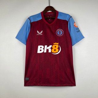 เสื้อกีฬาแขนสั้น ลายทีมชาติฟุตบอล Aston Villa 2023-24 ชุดเหย้า