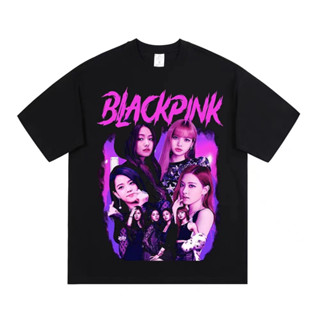 ใหม่ เสื้อยืดขายดี  เสื้อยืดผ้าฝ้าย BLACKPINK Bootleg T-Shirt S-5XL