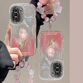 เคสโทรศัพท์มือถือนิ่ม ลายดอกทิวลิป พร้อมสายคล้องมือ สําหรับ Huawei Nova 11i 7 9 10 SE 5T 7i Y70 Y90 Y91 P30 P40 P50 P60 Pro